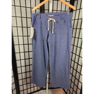 Lagaci Womens Costal Minimalist Textured Wide Leg Drawstring Pants Large NWT